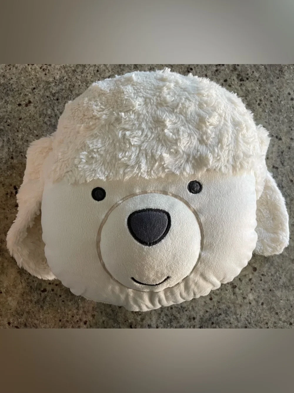 Plush Poodle Dog Throw Pillow - 🐩 Cream